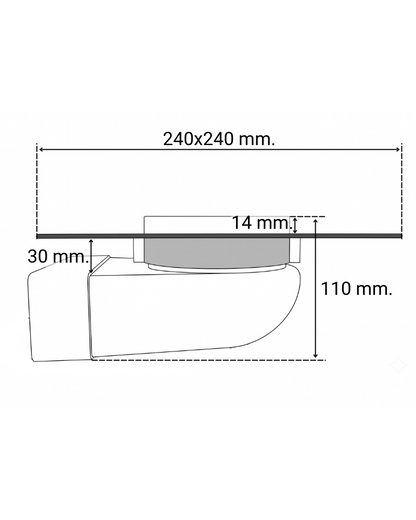 Round Flush-Mount Ceiling Diffuser - Gratka SLIM 150