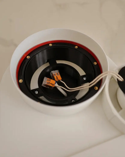 GRATKA SLIM 125 components: round vent face, motor unit, flat duct adapter